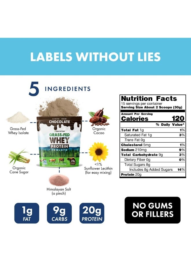 Opportuniteas - Grass Fed Chocolate Whey Protein Isolate Powder - Image 1