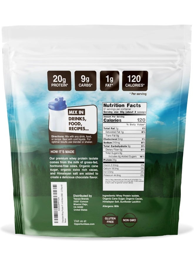Opportuniteas Grass Fed Chocolate Whey Protein Isolate Powder  - Image 2