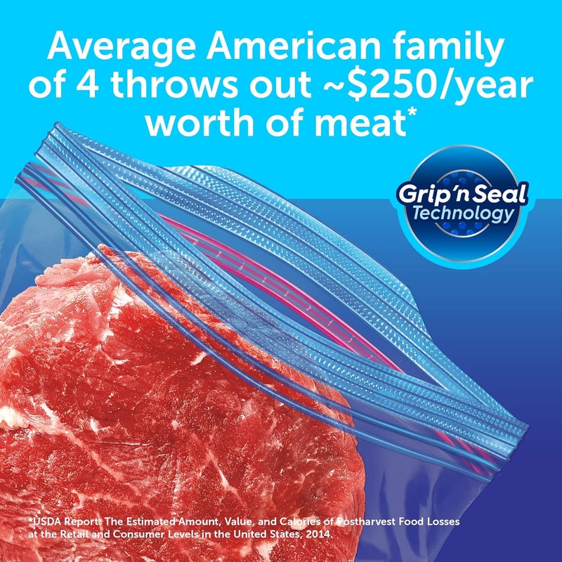 Ziploc Quart Food Storage Freezer Bags Stay Open Design with StandUp Bottom Easy to Fill 100 Count - Image 4