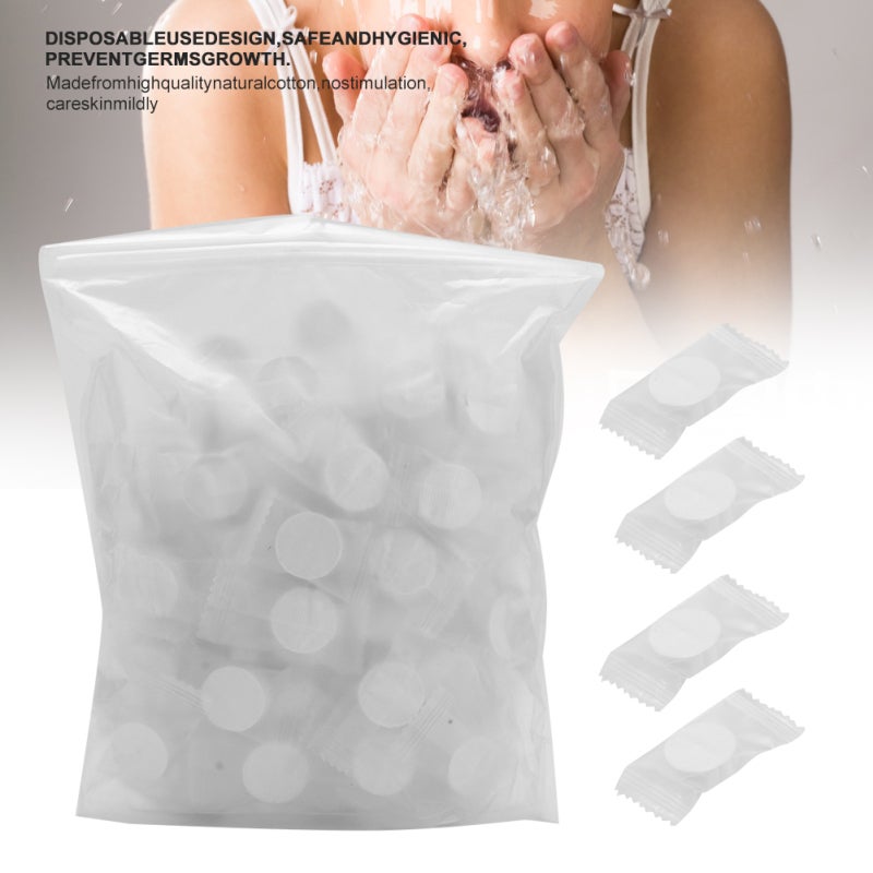 Compressed Makeup Towel: 100% Natural Cotton, Mild Skin Care, Net Surface Texture - Space-Saving Portable Design, Individually Packed Face Cleaning Towel for Travel Outdoor Daily Use - Image 1