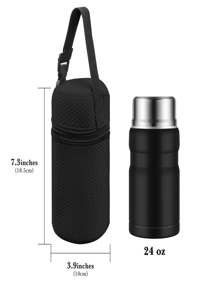 Linkidea Thermal Jar Carry Bag, Insulated Lunch Bag with Shoulder Strap, Suitable for Office Work, Outdoor Picnics, Compatible with THERMOS 24 oz, Serlium, Bidakid, Blockhutte (Black) - Image 2