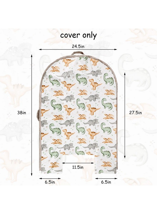 غطاء كرسي استرخاء للأطفال من هوياكس، 100% قطن، قابل للعكس، بنقشة ديناصور، متوافق مع معظم كراسي الاسترخاء - Image 1