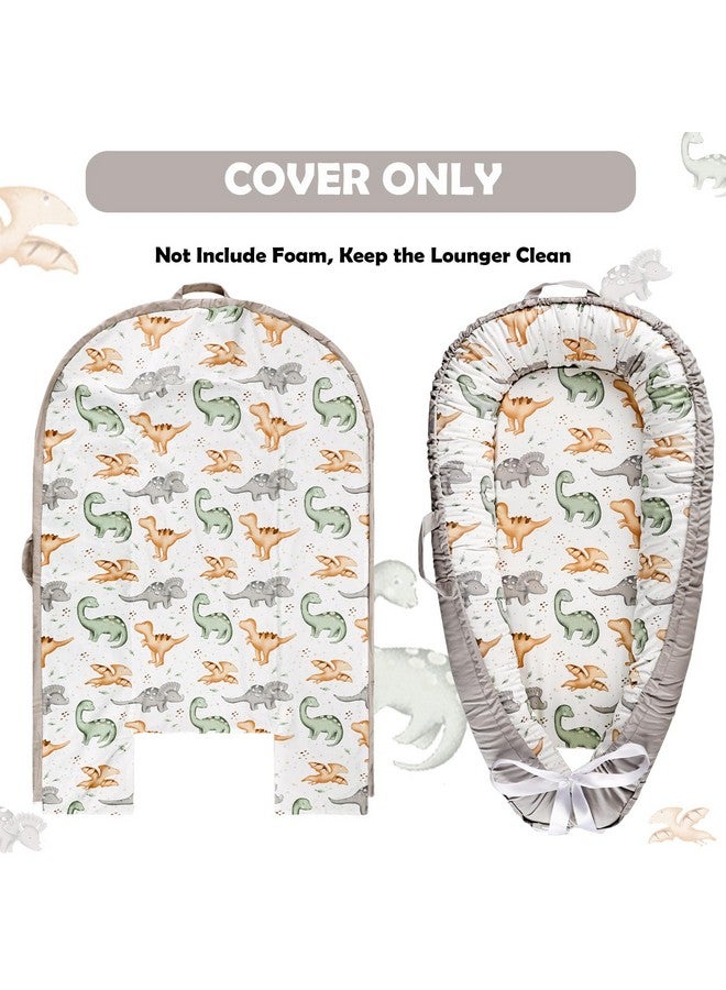 غطاء كرسي استرخاء للأطفال من هوياكس، 100% قطن، قابل للعكس، بنقشة ديناصور، متوافق مع معظم كراسي الاسترخاء - Image 2