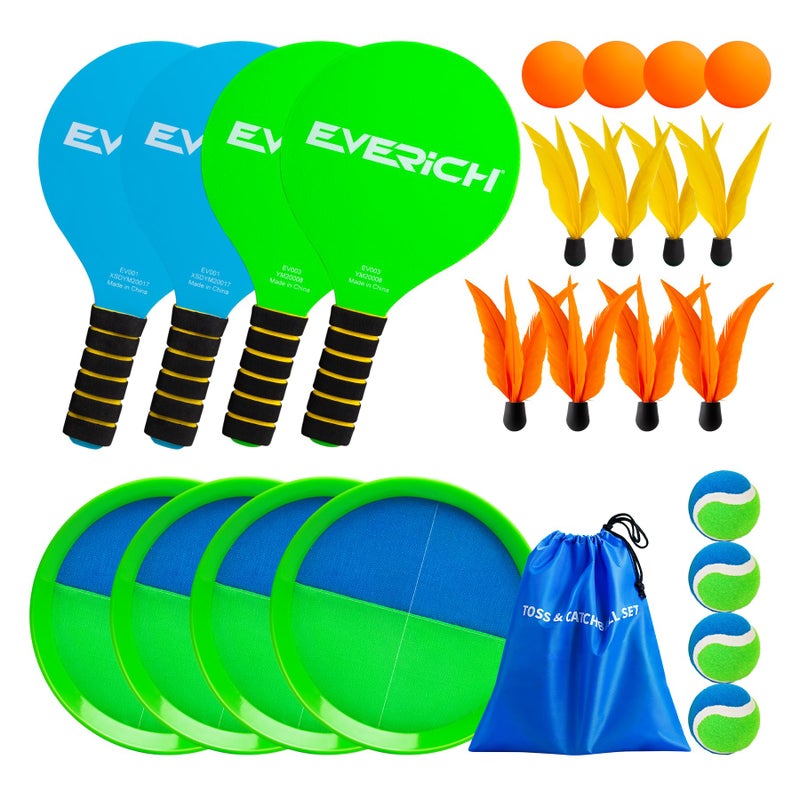 EVERICH TOY Toss and Catch Ball Set Paddle Ball Outdoor Games for Kids Toys Christmas Family Games Beach Pool Camping Yard Game Outside Toys Gifts for Boys Girls 3 4 5 6 7 8 9 10 11 12 Years Old - Image 3