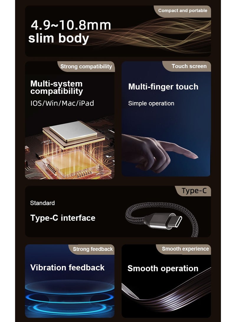 Multi-Touch Trackpad with Gesture for PC/Laptop/Tablet, 2.4GHz Wireless/Wired/Bluetooth Touchpad Mouse Compatible with Windows IOS, White - Image 5