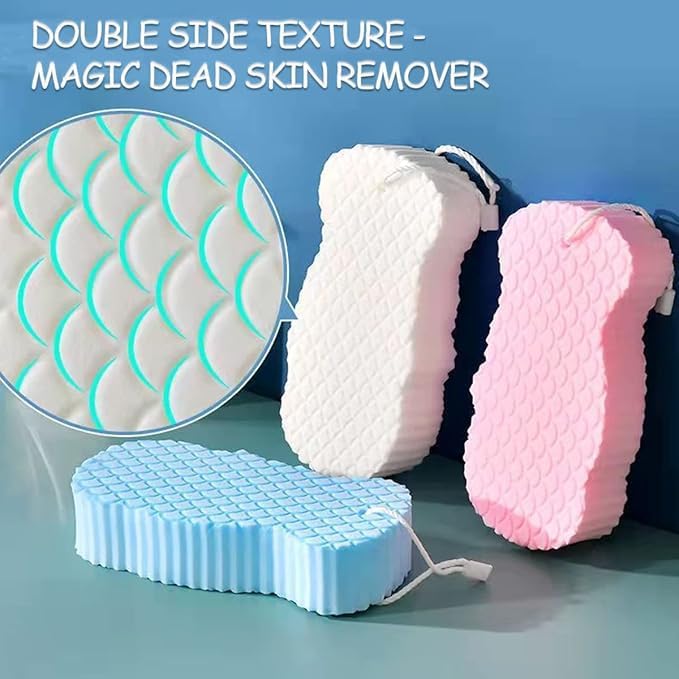 CLICKSWIFT CLICKSWIFT Body Scrubber Exfoliating 3D Bath Sponge Ultra Soft Exfoliating Sponge Reusable Dead Skin Remover for Body for Adult Kids 2Pcs Multicolor  - Image 3