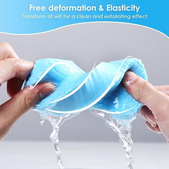 CLICKSWIFT CLICKSWIFT Body Scrubber Exfoliating 3D Bath Sponge Ultra Soft Exfoliating Sponge Reusable Dead Skin Remover for Body for Adult Kids 2Pcs Multicolor  - Image 2