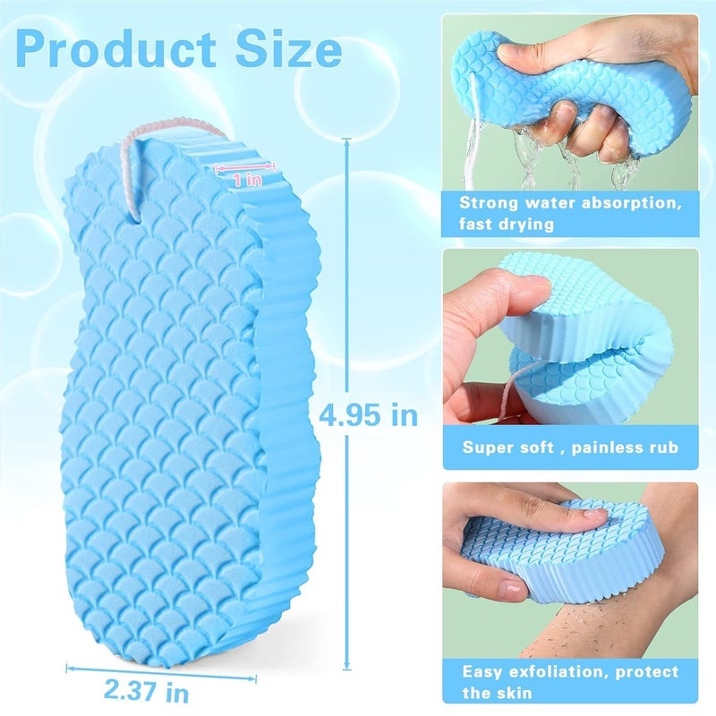 CLICKSWIFT CLICKSWIFT Body Scrubber Exfoliating 3D Bath Sponge Ultra Soft Exfoliating Sponge Reusable Dead Skin Remover for Body for Adult Kids 2Pcs Multicolor  - Image 5