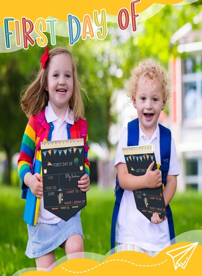 Vicenpal First and Last Day of School Chalkboard Rainbow First Day of School Sign 13.8 x 10 Inch Reusable Double Sided Sign for Graduation Kids Preschool Kindergarten(Pencil Style) - Image 5
