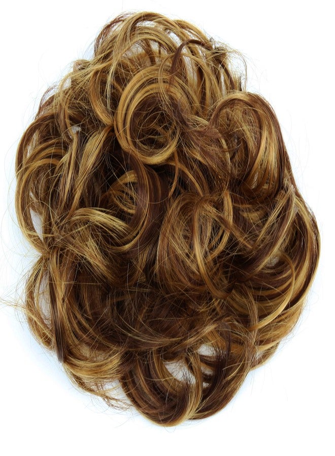 CAISHA Messy Scrunchie Bun Voluminous Wavy Hairpiece Heat-resistant Synthetic Fibres Brown Mix G31A - Image 1