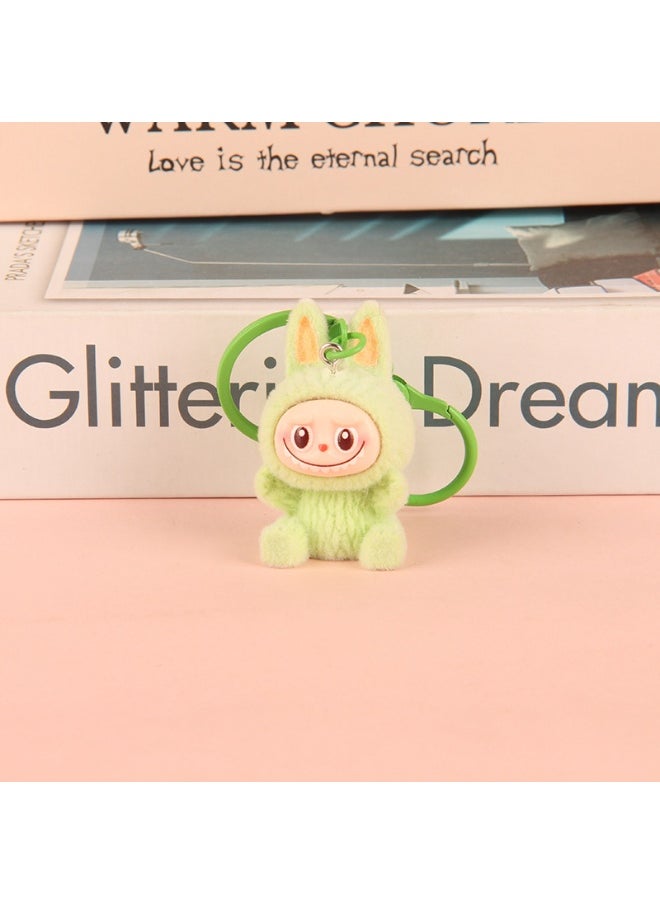 NIBEMINENT Creative Flocking LABUBU Keychain Pendants, Cute Resin Accessory Figurines And Gifts 