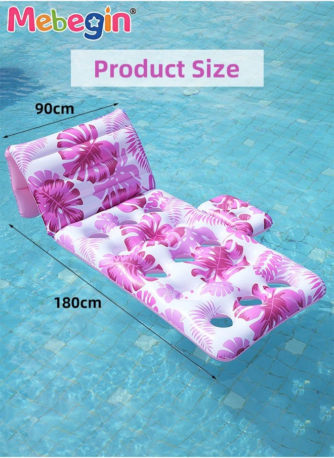 MEBEGIN - Inflatable Pool Floats, Creative Loungers with Cup Holder, Tanning Bed with Adjustable Backrest, Pool Floaties Rafts for Adults, Large Size Lake Lounge, Multifuctional Pool Toys, Suitable for Swimming Pool, Seashore and Summer Beach Party, 180*90cm - Image 1