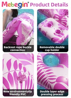 MEBEGIN Inflatable Pool Floats, Creative Loungers with Cup Holder, Tanning Bed with Adjustable Backrest, Pool Floaties Rafts for Adults, Large Size Lake Lounge, Multifuctional Pool Toys, Suitable for Swimming Pool, Seashore and Summer Beach Party, 180*90cm  - Image 5