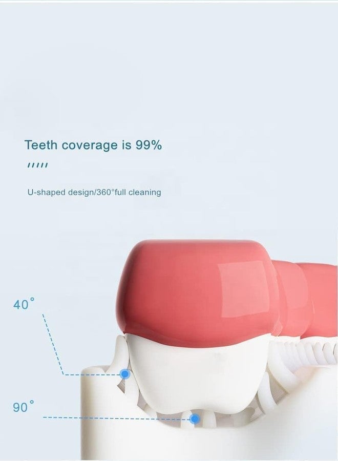 HOTFIX Kids U Shaped Manual Toothbrush With Silicone Bristles Massage Toddler Toothbrush,360? All-Round Oral Cleaning Tooth Brush U-Shaped Training Toothbrushes For Kids Children,2 pieces,Multicolour - Image 5