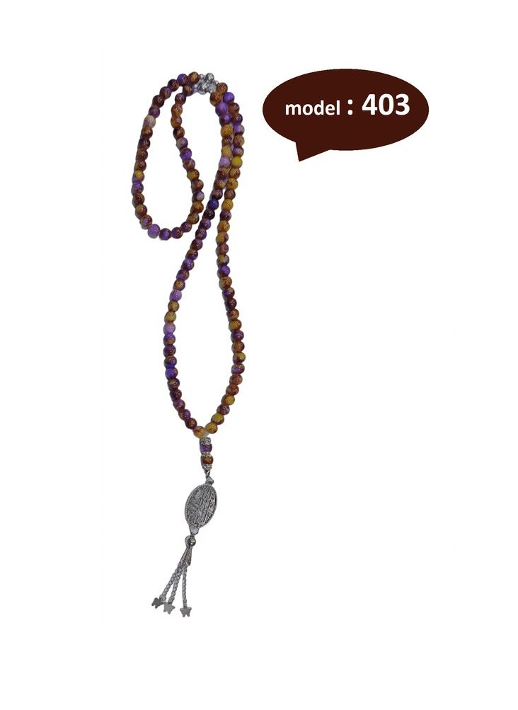 ماركة غير محددة - سبحة خرز للتسبيح كود 403 لون الوان متعددة+شنطة دكان علاء - Image 1