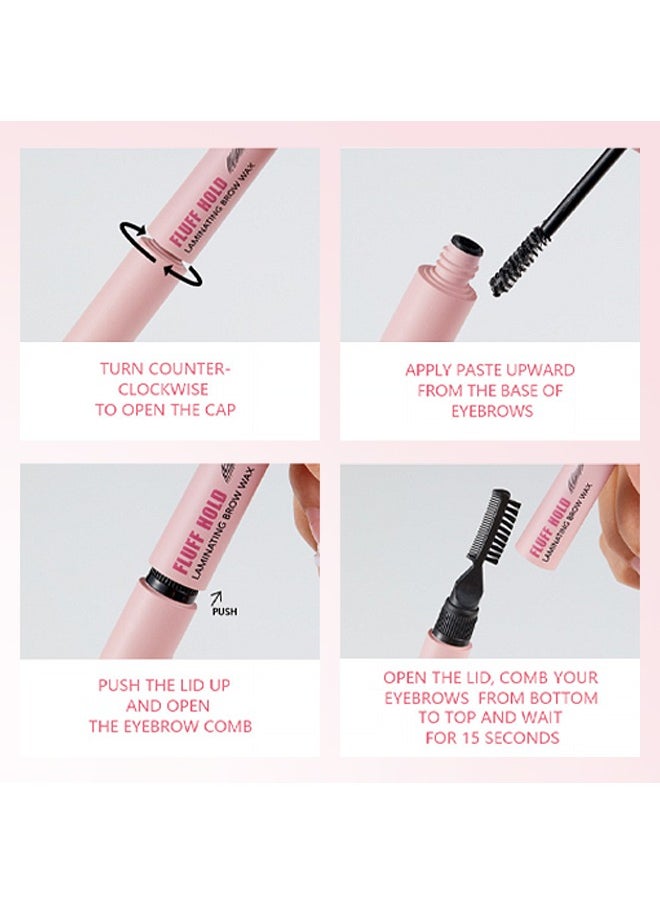 pudaier - Laminating Brow Wax- Fluffy Brows Clear Brow Gel, No Sticky,Long Lasting Eyebrow Setting Gel,Healthy Waterproof Eyebrow Gel Brow Lamination Effect 8g - Image 1