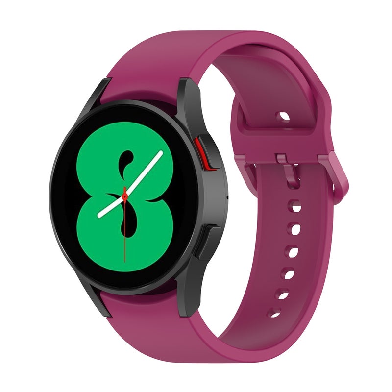 Replacement Strap For Samung Galaxy Watch4 40mm / 44mm Silicone Flat Buckle Watch Band(Wine Red) - Image 4