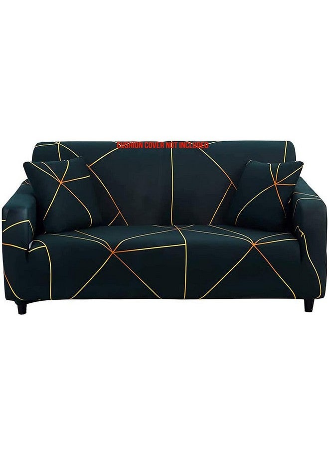 House of Quirk Universal Triple Seater Sofa Cover Big Elasticity Cover for Couch Flexible Stretch Sofa Slipcover 140 GSM (Green Gold Prism, 185-230cm) - Image 1