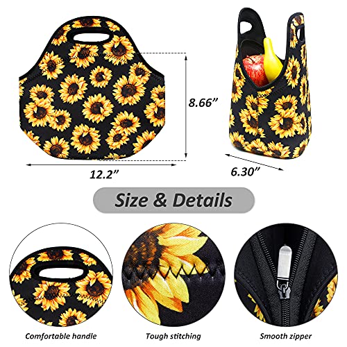 YOUBDM Neoprene Lunch Bags Thermal Insulated Lunch Tote Bag Reusable Washable Neoprene Picnic Bag for Women Men - Image 5