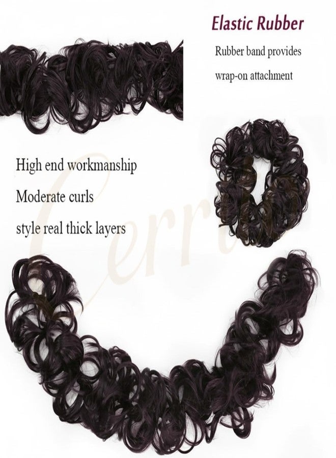 Cerrito Frill Hair Extensions for Women | Premium Curly Braid Ponytail Accessory | Messy Hair Frill for Juda, Ponytails, Buns & Updos | Volume Enhancer | Easy Clip-In Wig-Like Attachment, Natural Black (Big) - Image 4