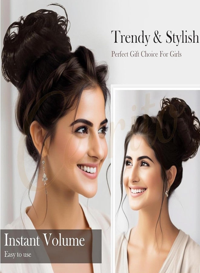 Cerrito Frill Hair Extensions for Women | Premium Curly Braid Ponytail Accessory | Messy Hair Frill for Juda, Ponytails, Buns & Updos | Volume Enhancer | Easy Clip-In Wig-Like Attachment, Natural Black (Big) - Image 5