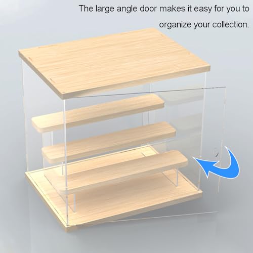 DuvinDD Acrylic Display Case with 4-Tier Figure Stand, Clear Lego Display Case with Door, Countertop Display Box for Action Figure Collectibles, Dustproof Acrylic Storage Organizer with Wooden Base - Image 4