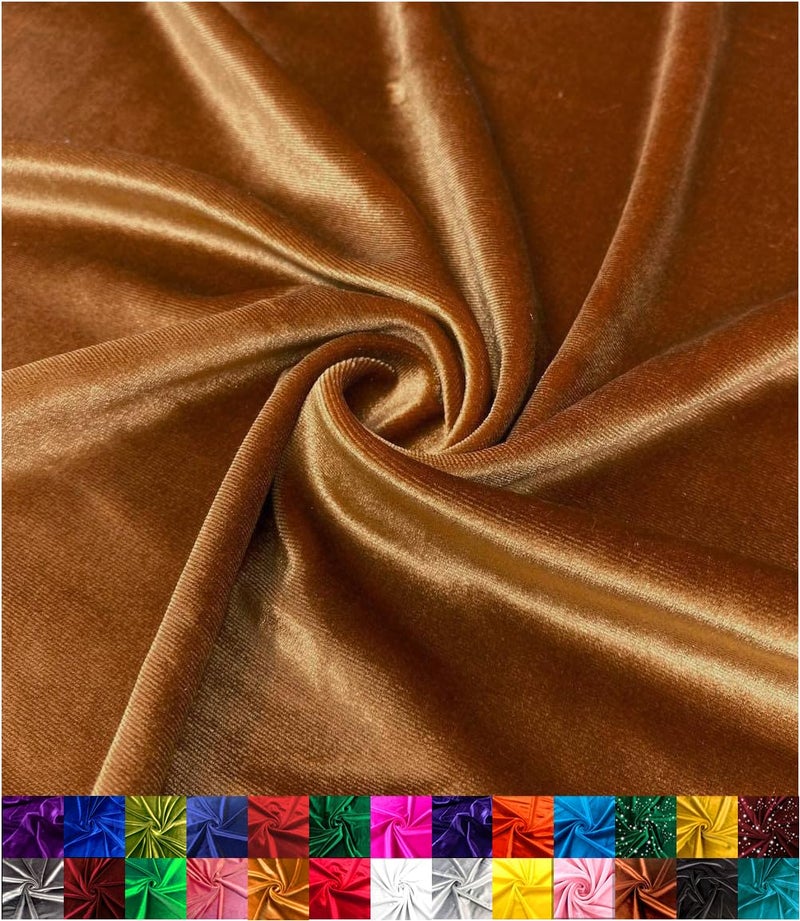 Barcelonetta | Stretch Velvet Fabric | Luxury & Soft | Velvet Fabric | 60" Wide Roll | 10% Spandex | Sewing, Apparel, Upholstery (Light Brown, 2 Yards) - Image 1