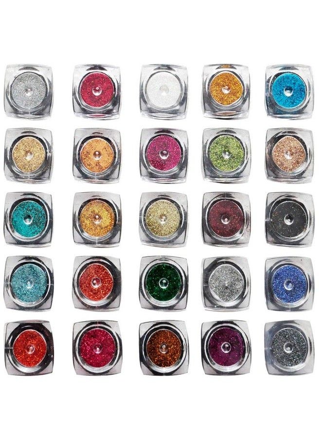 Vozwa Eye Makeup Eyeshadow Glitter Loose Powder 25 Pcs Multicolor Shimmery Finish  - Image 2