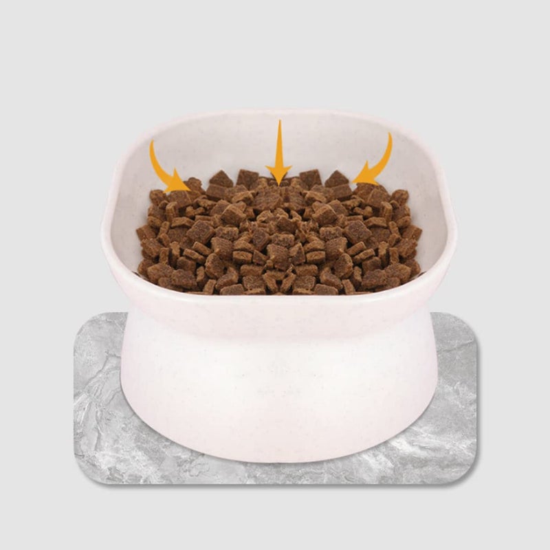 White Elevated Pet Food Bowl 10 Degree Tilted Raised Feeder Dish For Cats And Small Dogs - Image 4