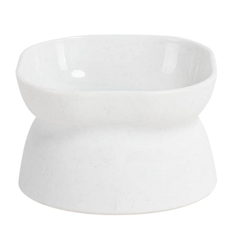 White Elevated Pet Food Bowl 10 Degree Tilted Raised Feeder Dish For Cats And Small Dogs - Image 2