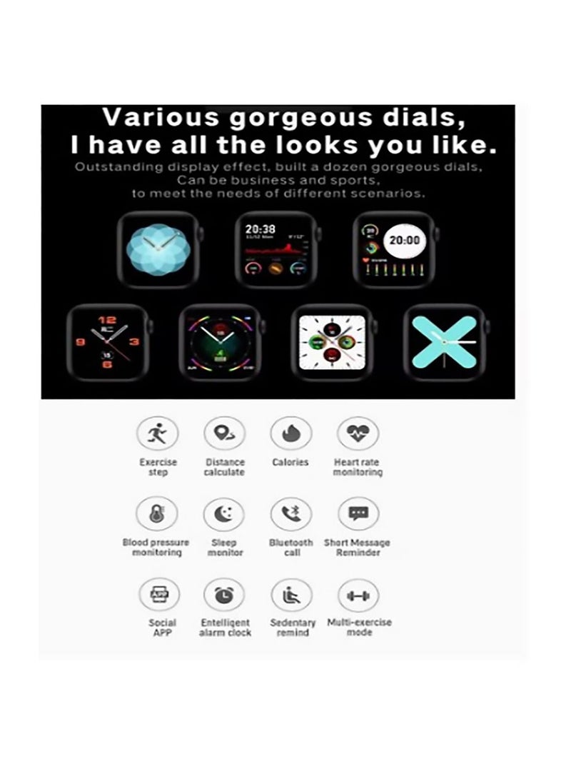 ساعة ذكية T55 Pro Max مع حزام إضافي مجاني بألوان متنوعة وسماعات بلوتوث باللون الوردي - Image 4