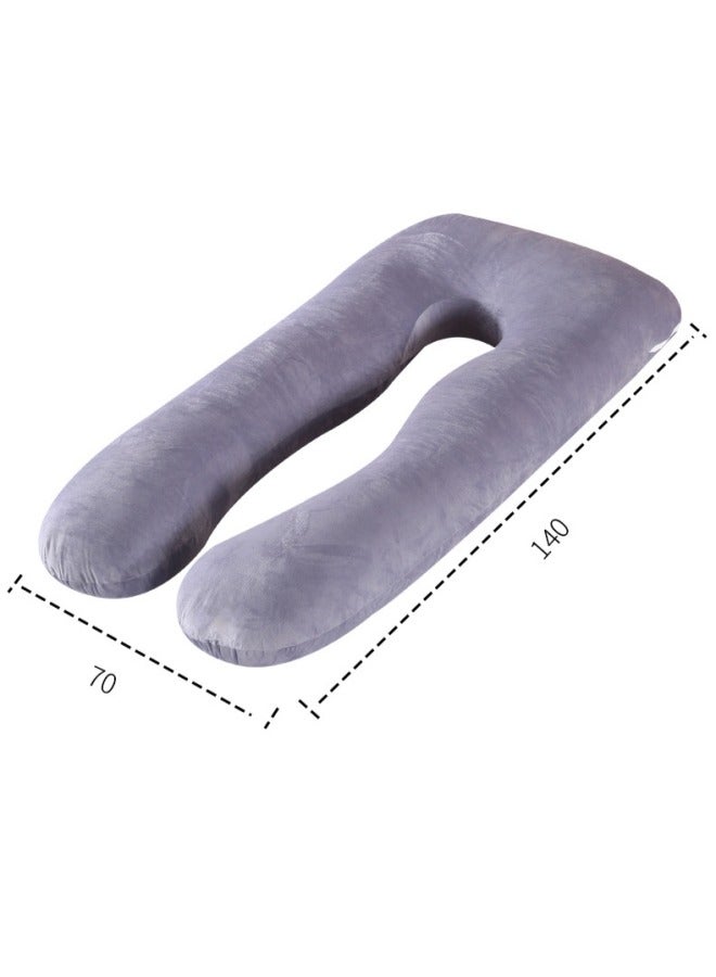 U-Shaped Pregnancy Pillow Full Body Maternity Support Pillow 55"x 28" (Grey) - Image 3