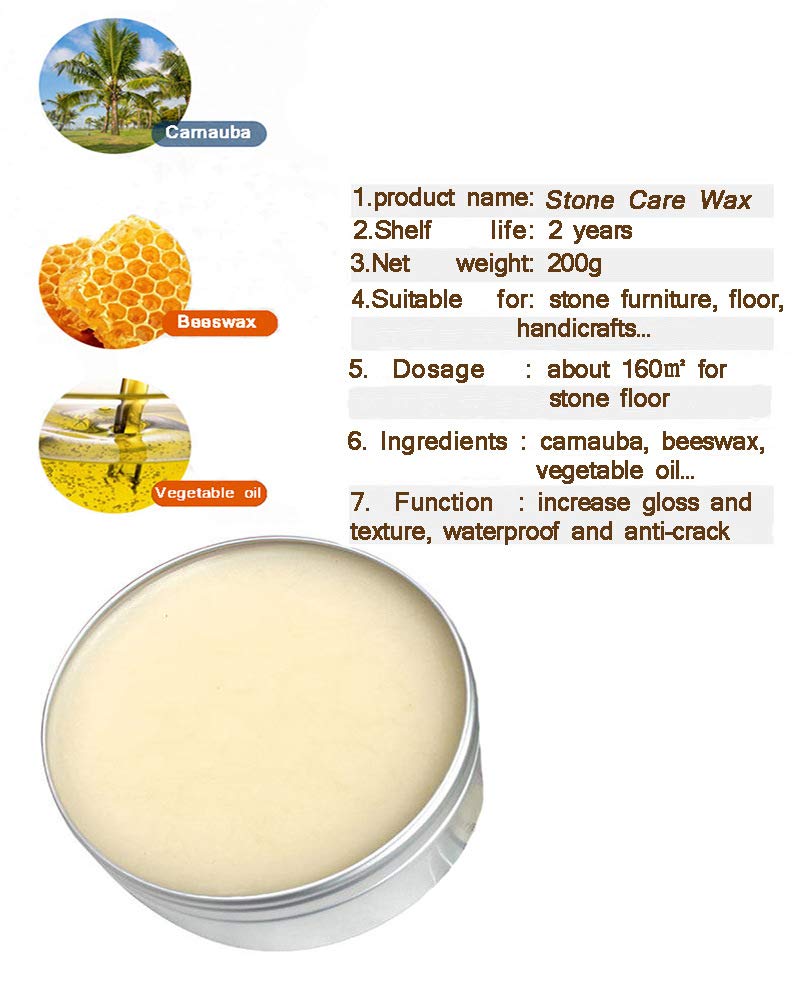TooGet Stone Seasoning Beeswax Furniture Polish & Restoration Care Beeswax, Suit for Marble Furniture, Ceramic Tiles, Stone Floor, Walls, Polish Protection - 7OZ - Image 2
