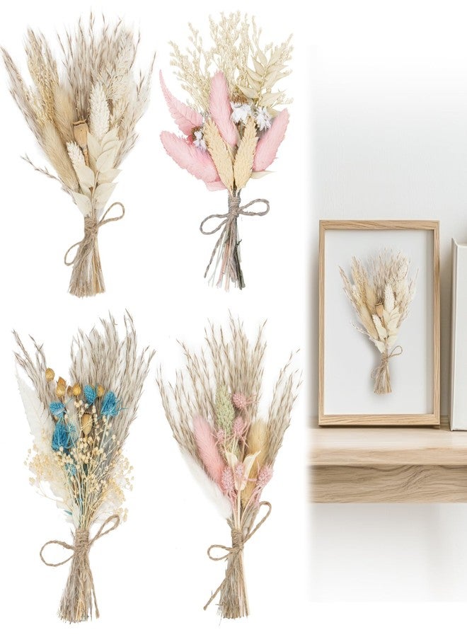 Rainflow باقة زهور مجففة صغيرة من رين فلو - عبوة من 4 قطع، زهور مجففة طبيعية، زينة حفلات الزهور، باقة زهور مجففة للأعمال اليدوية، زينة حفلات الزفاف، ديكور بوهيمي، مزهرية، زينة طاولة مركزية، حفلة، زهرة العروة، اصنعها بنفسك - Image 1