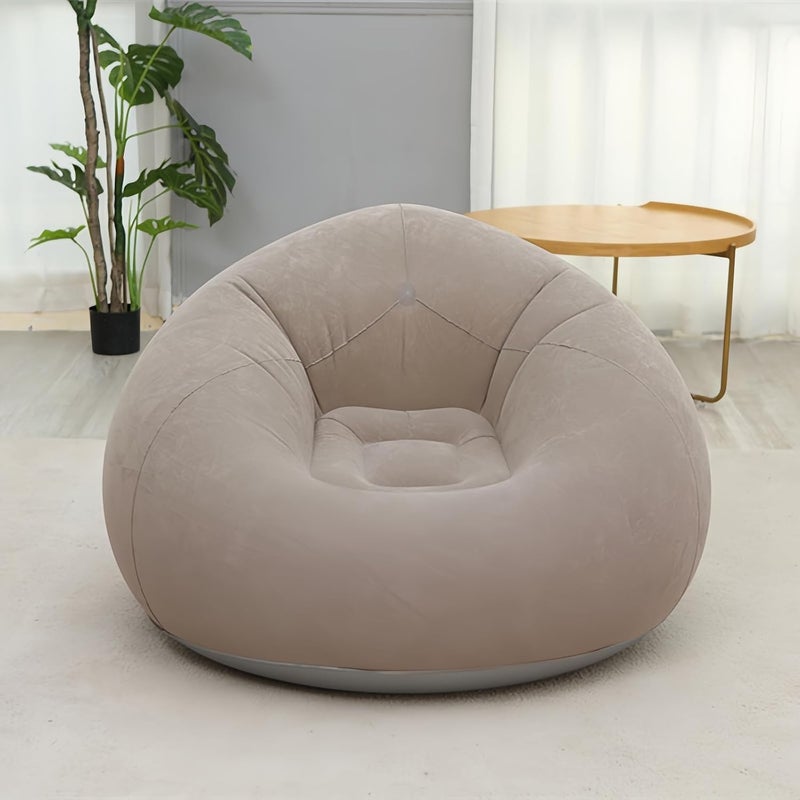 Bean Bag Chairs Inflatable Camping Sofa Chair Blow up Chairs Folding Portable Inflatable Chair for Living Room Bedroom Reading Room (Grey) - Image 3