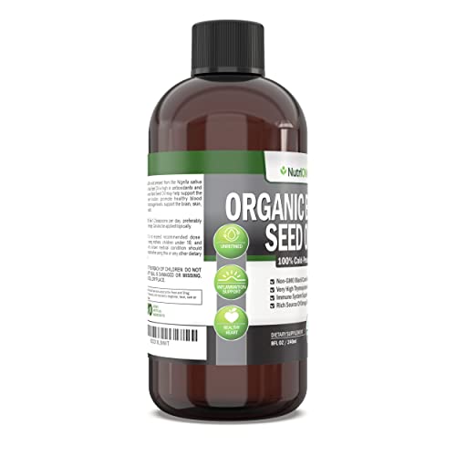 NutriONN Organic Black Seed Oil - USDA Certified Organic Black Cumin Seed Oil Liquid – High Thymoquinone Content – Non-GMO and Cold-Pressed – Rich Source of Omega-6 & Omega-9 Fatty Acids - 8 Oz - Image 5