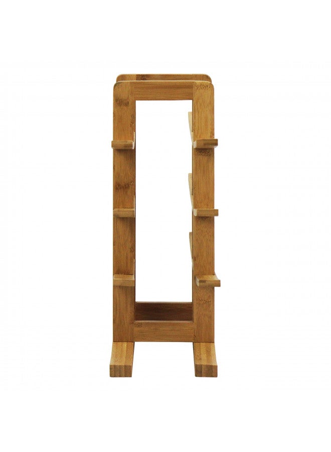 Oceanstar WR1149 12-Bottle Natural Bamboo Wine Rack , Red, 15.75 x 5.75 x 1.75 inches - Image 4