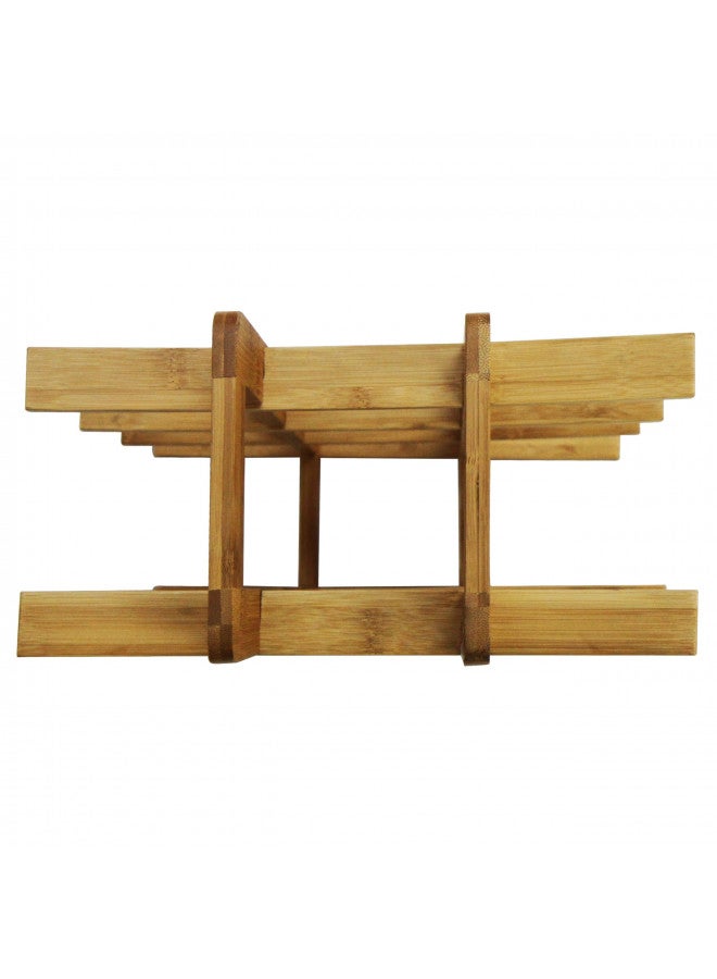 Oceanstar WR1149 12-Bottle Natural Bamboo Wine Rack , Red, 15.75 x 5.75 x 1.75 inches - Image 5