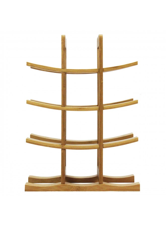 Oceanstar WR1149 12-Bottle Natural Bamboo Wine Rack , Red, 15.75 x 5.75 x 1.75 inches - Image 3