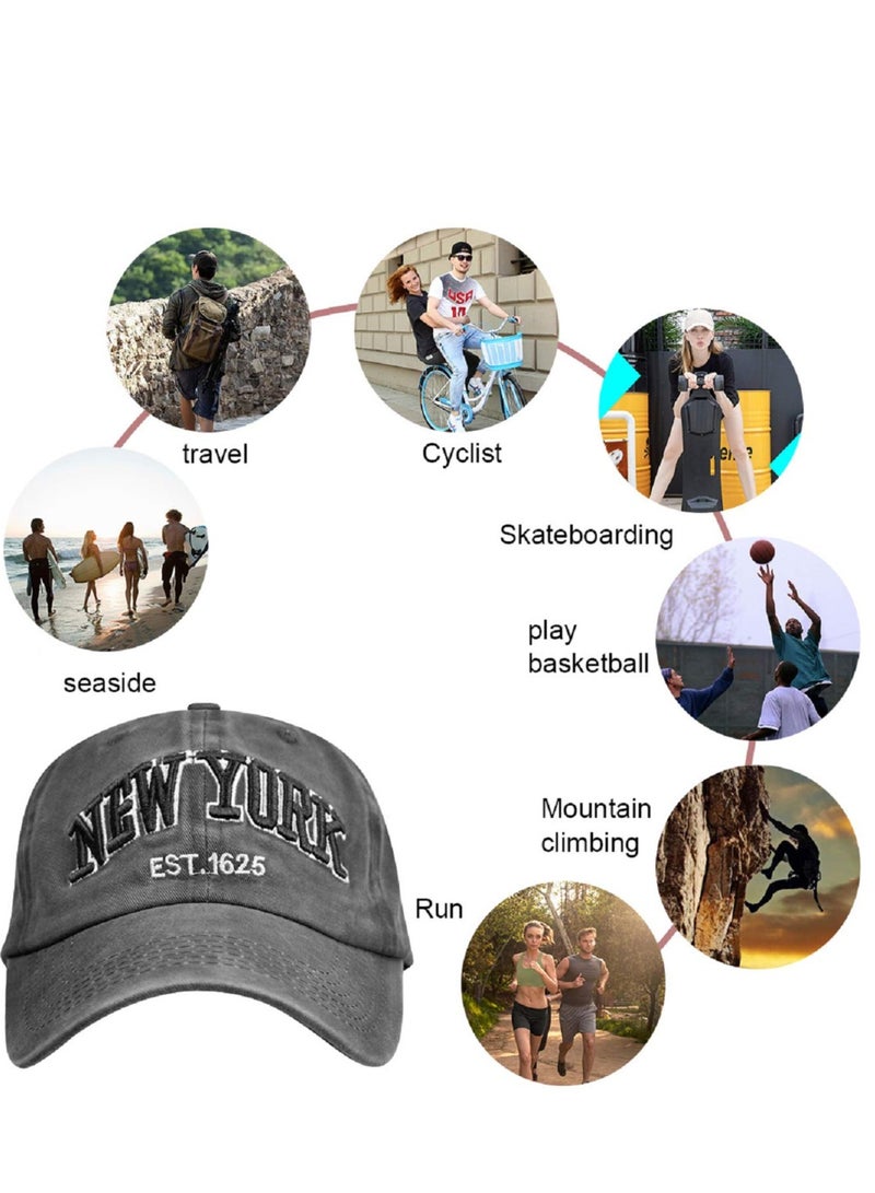 Excefore Classic Baseball Cap, Embroidery Adjustable Cotton Summer Sun Hat, Sports Unisex Baseball Cap - Image 5