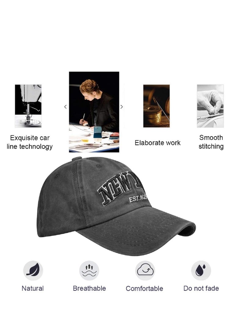 Excefore Classic Baseball Cap, Embroidery Adjustable Cotton Summer Sun Hat, Sports Unisex Baseball Cap - Image 3