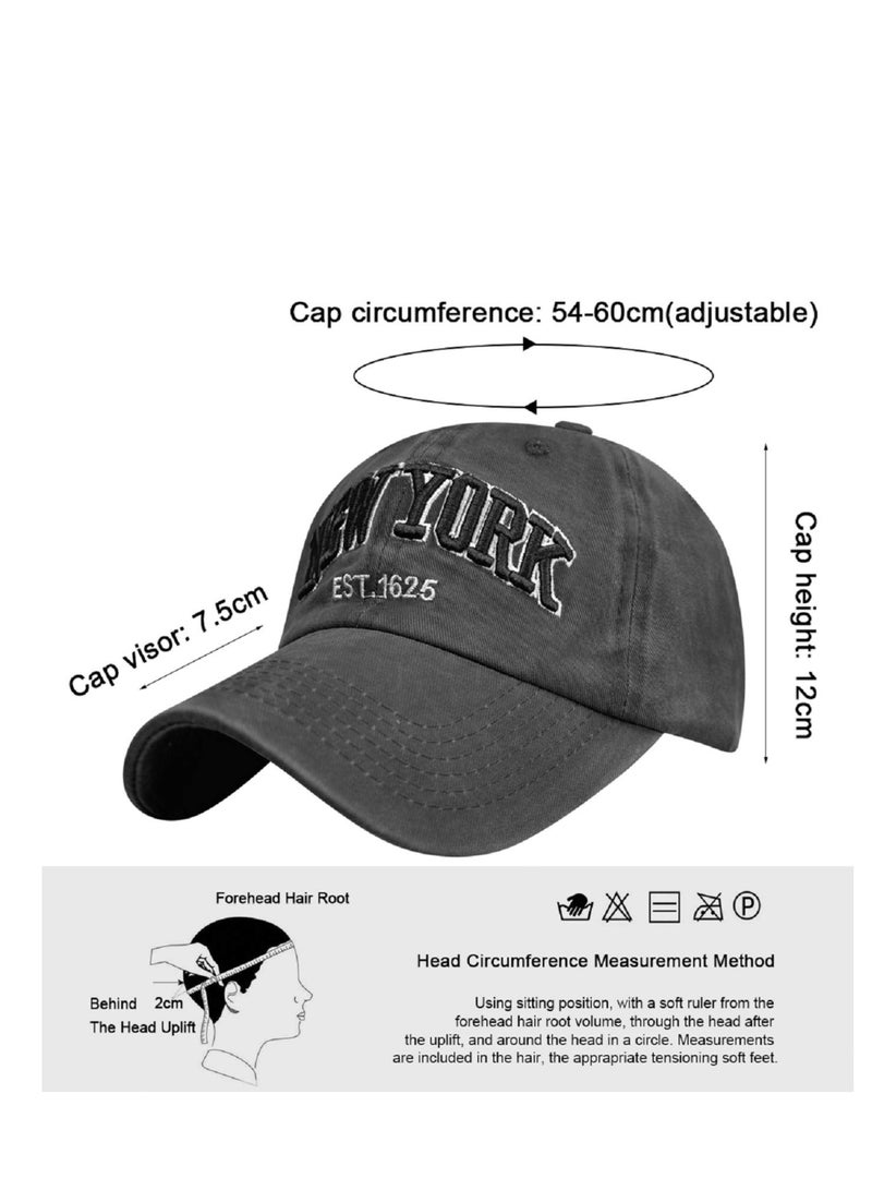 Excefore Classic Baseball Cap, Embroidery Adjustable Cotton Summer Sun Hat, Sports Unisex Baseball Cap - Image 2