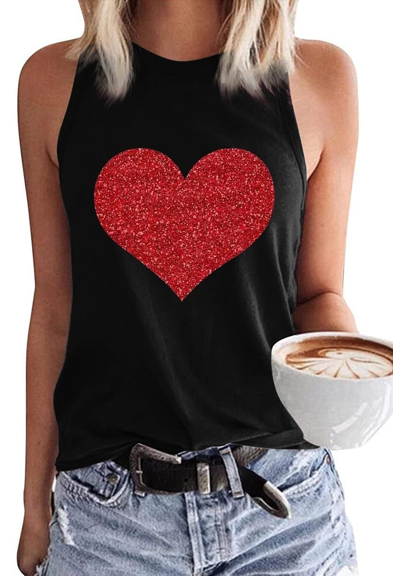 Beopjesk Women's Valentine's Heart Tank Tops
