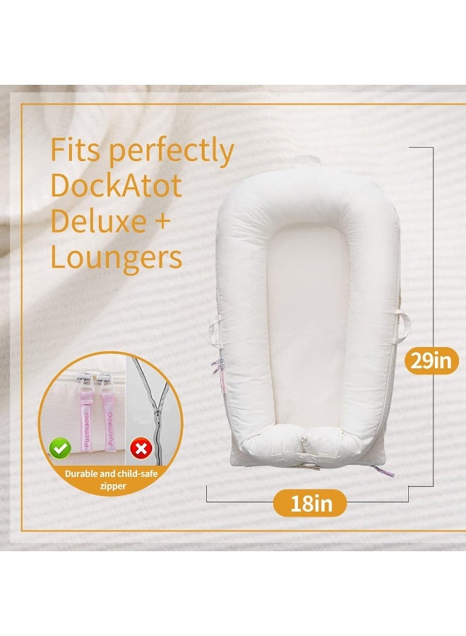 Pucmaoci Corduroy Baby Lounger Cover for Dockatot Deluxe + | 100% Cotton Hypoallergenic Newborn Premium Quality Spare Cover(Cover Only) (White) - Image 5