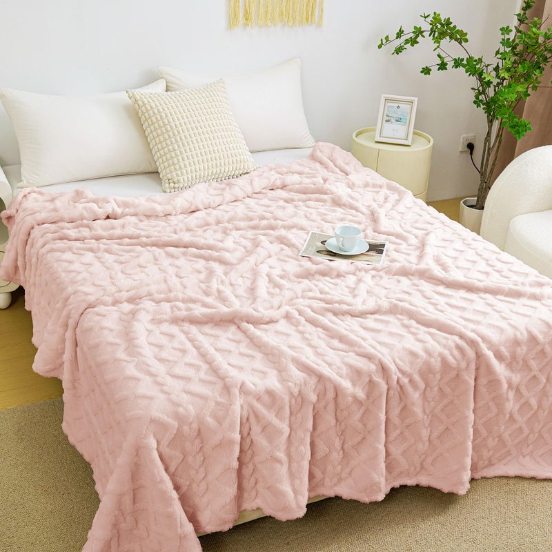 Aganear Flannel Throw Blanket - Cozy Soft Lightweight Fuzzy Portable Throw Blankets, Boho Decor for Home, Warm Gifts for Birthday, Christmas, Halloween, Housewarming(50"x60", Pink) - Image 5