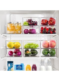 MileMelo 3-Piece Clear Stackable Pantry Food Storage Bins Fridge,Cabinet Kitchen Organization and Storage Fridge Organizers and Storage Clear  - Image 5