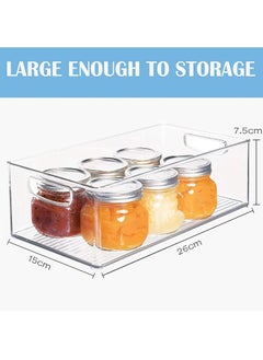 MileMelo 3-Piece Clear Stackable Pantry Food Storage Bins Fridge,Cabinet Kitchen Organization and Storage Fridge Organizers and Storage Clear  - Image 2