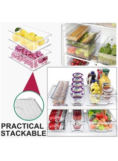 MileMelo 3-Piece Clear Stackable Pantry Food Storage Bins Fridge,Cabinet Kitchen Organization and Storage Fridge Organizers and Storage Clear  - Image 4