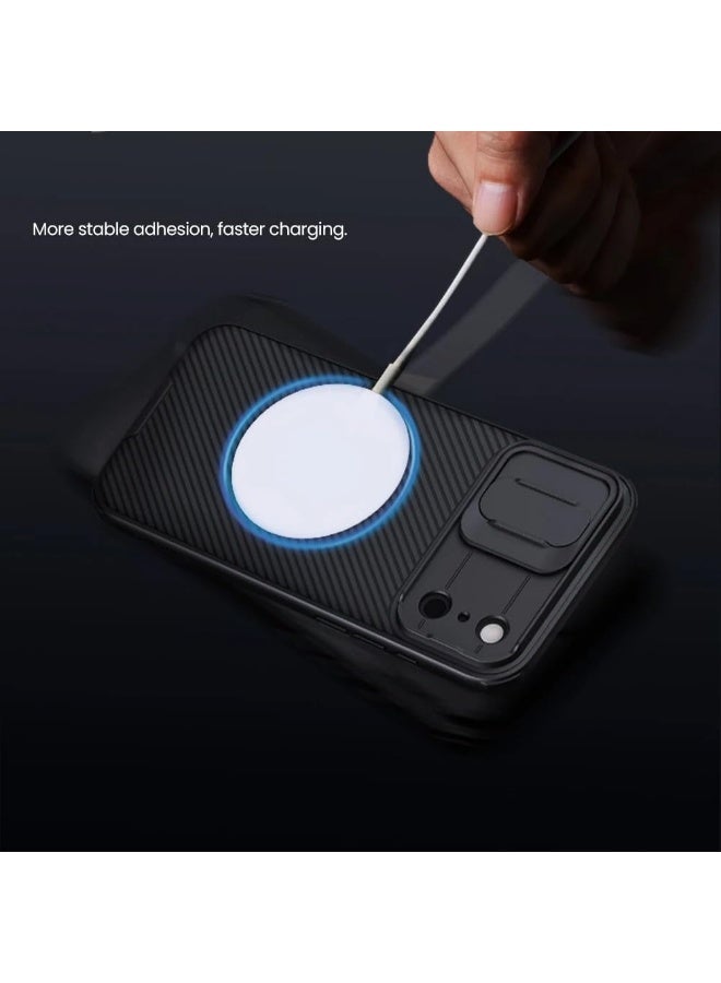 general Magnetic Protective Case for iPhone 17 Pro [Supports Wireless Charging] Slide-Out Camera Cover with Lens Privacy Protection Anti-Slip & Shock-Resistant TPU Bumper Hard PC Back Cover - Image 4