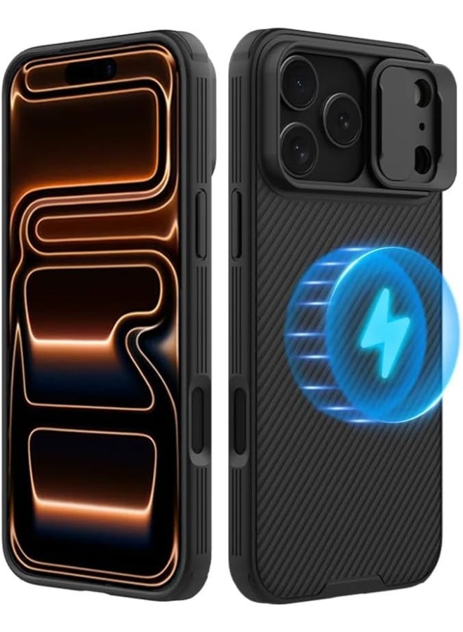 general Magnetic Protective Case for iPhone 17 Pro [Supports Wireless Charging] Slide-Out Camera Cover with Lens Privacy Protection Anti-Slip & Shock-Resistant TPU Bumper Hard PC Back Cover - Image 1